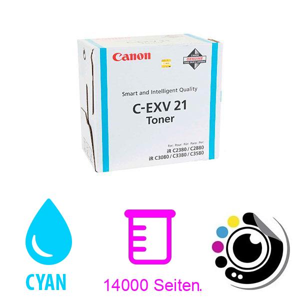 Original Canon Toner C-EXV21 Cyan 0453B002
