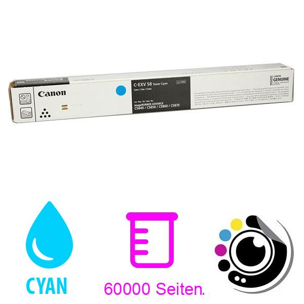 Original Canon Toner C-EXV58 Cyan
