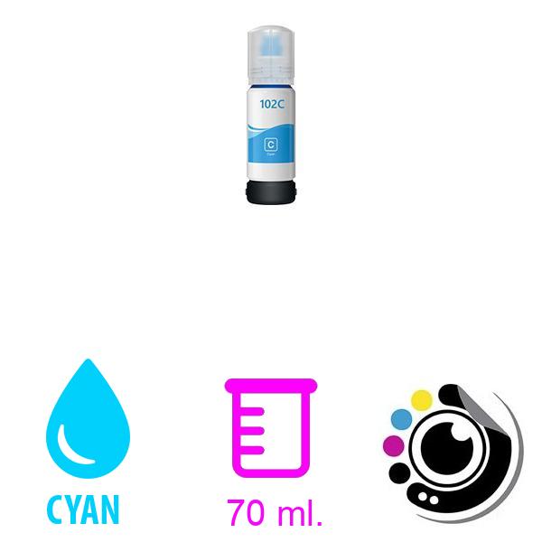 Compatible Flasche Epson 102/103/104/107/T6641/T6731 Cyan C13T03R140