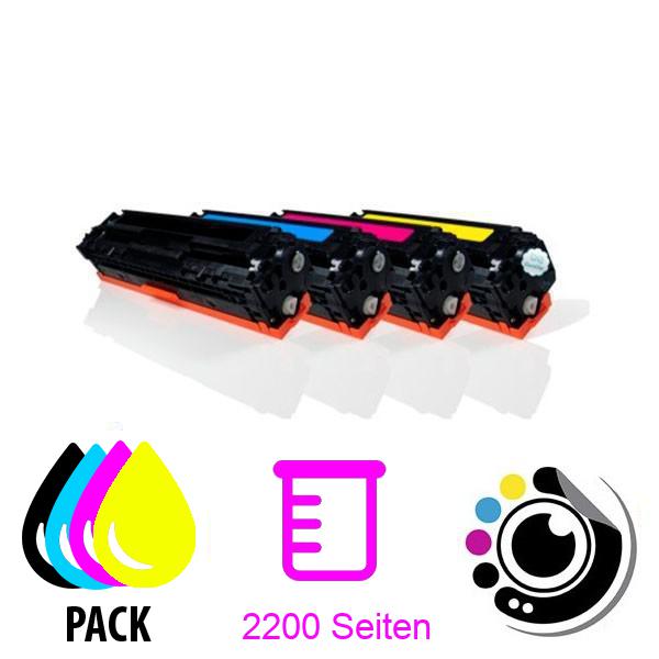 4er-Pack Kompatible HP-Toner CB540A / CB541A / CB542A / CB543A - 125A