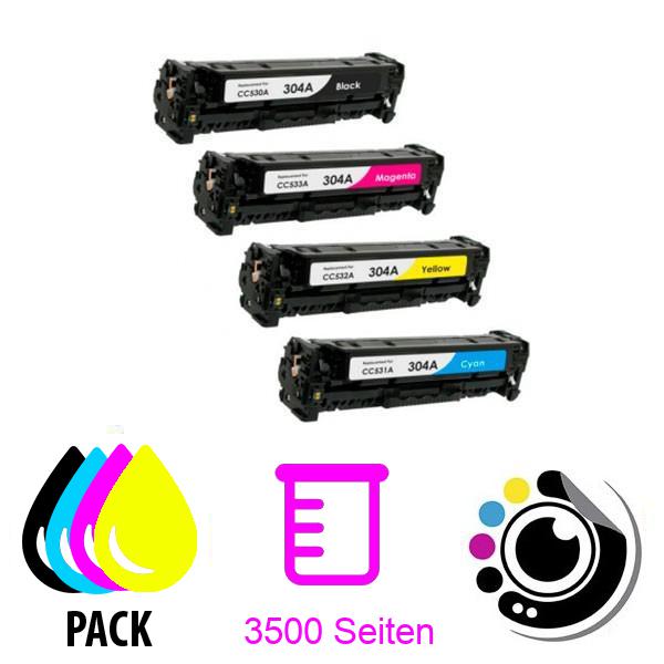 Pack mit 4 Kompatiblen Tonern HP CC530A / CE410X / CF380X