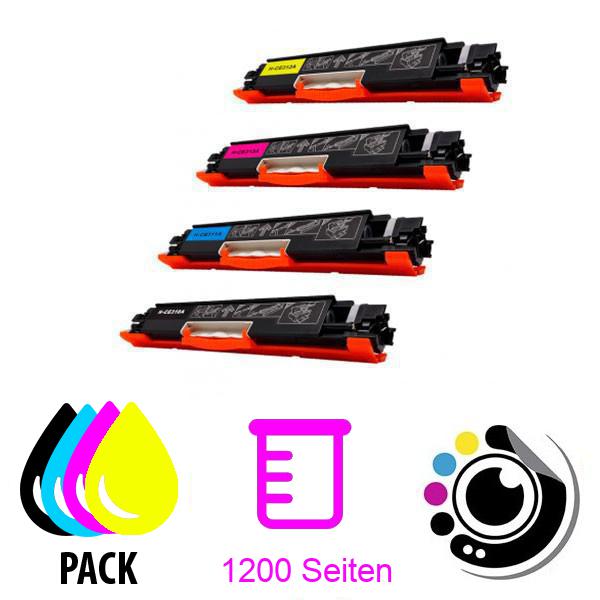 4er-Pack Kompatible Toner HP CE310A / CE311A / CE312A / CE313A / 126A (canon 729)