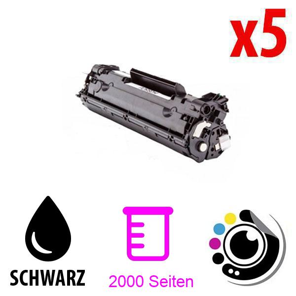 Kompatibles Toner paket x5 HP CE285A Schwarz 85A