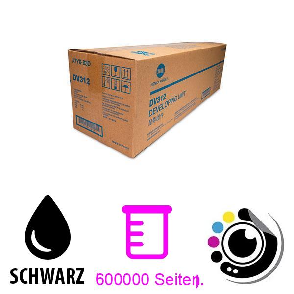 Originale Entwicklereinheit Konica Minolta Bizhub 227 / DV312 Schwarz A7Y003D
