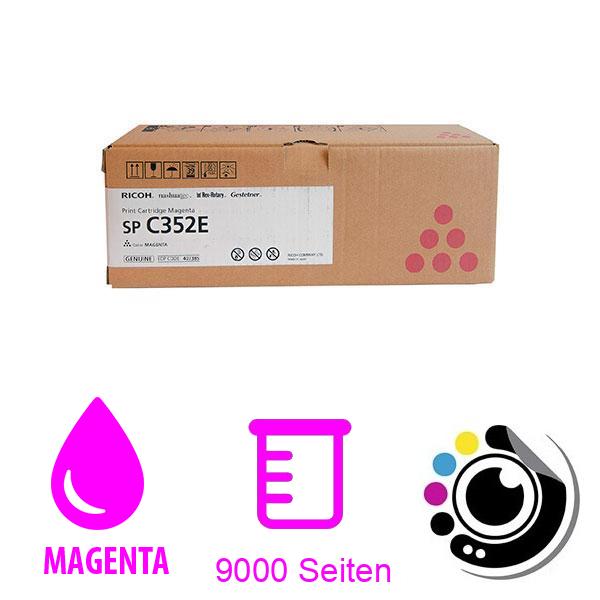 Original Toner Ricoh SP C352DN / SP C352E Magenta 407385