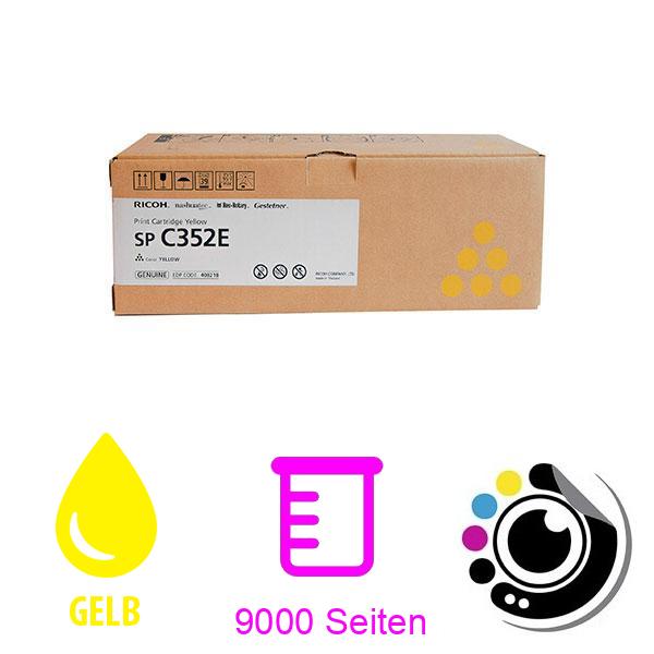 Original Toner Ricoh SP C352DN / SP C352E Gelb 407386