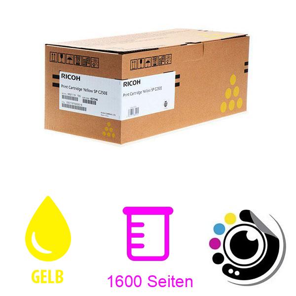 Original Toner Ricoh SP-C250H / C260 Gelb 407546