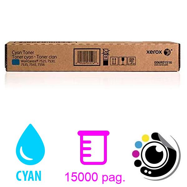 Original Toner Xerox Workcentre 7525 / 7535 / 7545 / 7830 Cyan 006r01512