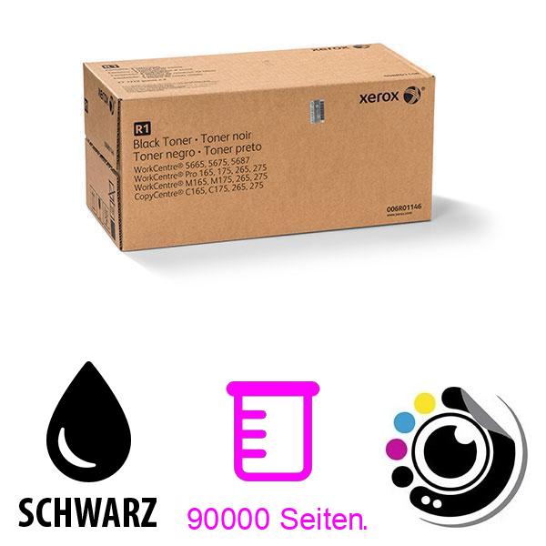 Original Toner ( x2 Einheiten + Abfallboot ) Xerox WorkCentre 5665 Schwarz 006R01146